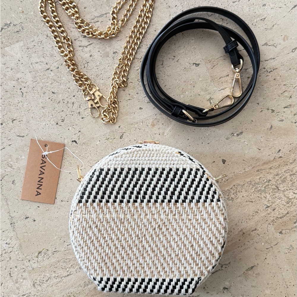 Round Woven Crossbody Bag